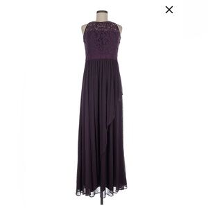 Adrianna Papell Floor Length Plum Formal Dress